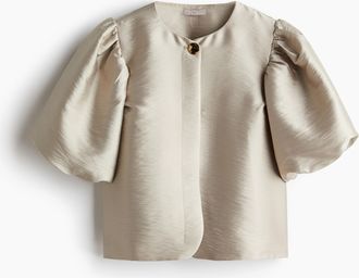 H&M Bluse mit Ballonärmeln - Beige