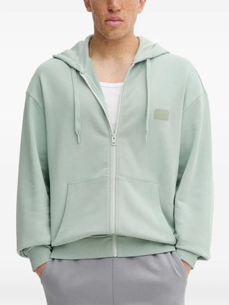 HUGO BOSS Sweater met rits en capuchon - Groen