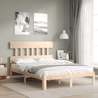 vidaXL Estructura De Cama Sin Colch&oacute;n Madera De Pino Blanca 140x200 Cm Vidaxl