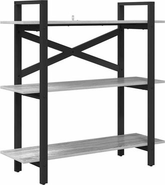 vidaXL Bookshelf Grey Sonoma 100 x 33.5 x 102 cm Engineered Wood vidaXL