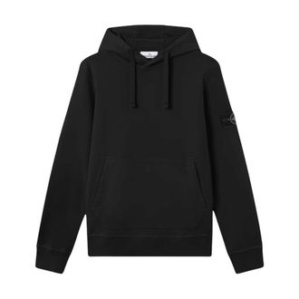 Stone Island Hoodies & sweatvesten, Heren, Zwart, M, Katoen, Cotton Fleece Hoodie