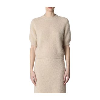 Roberto Collina Girocollo Boxy MC - - Knitwear - Donna - Beige - M