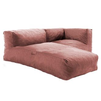 Oviala Mueble de jard&iacute;n con 1 sill&oacute;n esquinero y 1 chaise de terracota