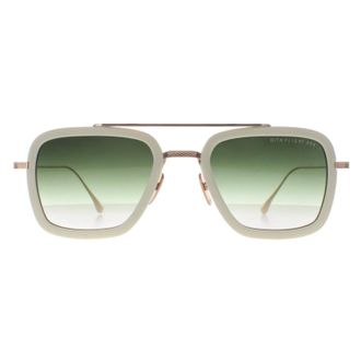 Dita Eyewear Aviator Unisex Wit Goud Stoffig Roze Donkergrijs naar Helder Kleurverloop Flight 006