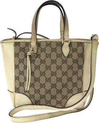 Gucci Beige Gg Canvas 2Way Shoulder Bag (Authentic Pre-Loved)