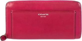 Coach Pre-owned Wallets, female, Pink, Size: ONE SIZE Pre-owned Leather Long Wallet