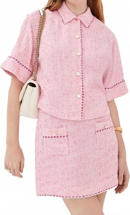 SIMKHAI Khloe Button Down Top In Berry