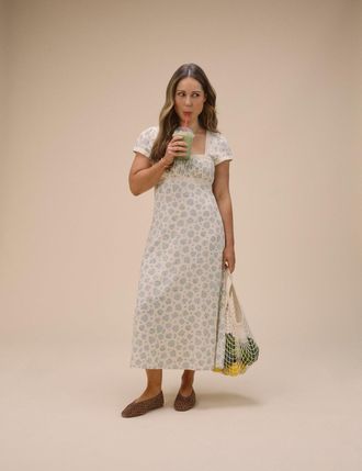 Nobody's Child Blue Ditsy Floral Charlotte Midi Dress