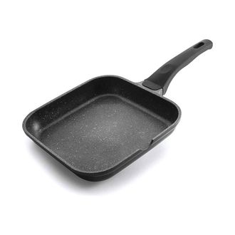 Lacor Sart&eacute;n Parrilla - Asador Liso Eco Piedra - Negro 28x28 Cm