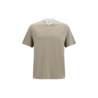 Brunello Cucinelli Bicolor Cotton Mens T-Shirt