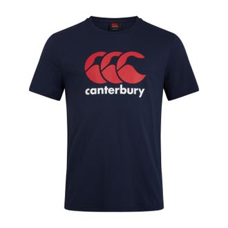 Canterbury Of New Zealand Heren Logo T-shirt van katoenmix (Marine)