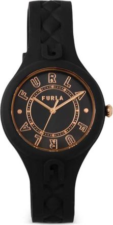 Furla Black Patterned 34mm watch - Zwart