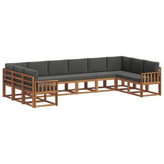 vidaXL Conjunto De Sof&aacute;s De Exterior 10 Pcs Natural Y Antracita Vidaxl