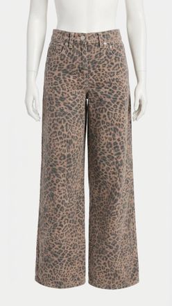 Z Supply Marli Denim Leopard Pant In Desert Tan