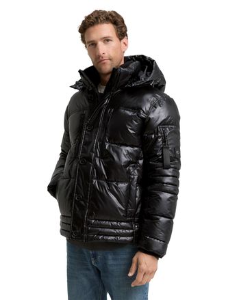 Tom Tailor Steppjacke TOM TAILOR, Herren, Gr. L, shiny schwarz, Obermaterial: 100% Polyester. Futter: 100% Polyester, unifarben, regular fit taillenbedeckt, elas