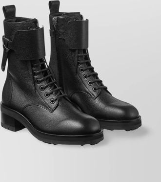 Jimmy Choo London leather lace-up combat boots