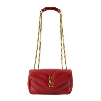 Saint Laurent Le Sac Loulou mini - female - Saint Laurent - Shoulder Bags - Red - ONE SIZE - Bags