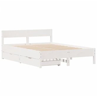 vidaXL Estructura De Cama Sin Colch&oacute;n Madera De Pino Blanca 120x200 Cm Vidaxl