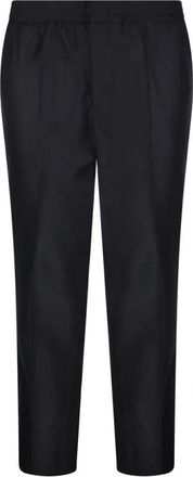 Ami Zwarte elastische taille broek - Heren - Slim Fit Broeken - Zwart - L - Wol - Broeken