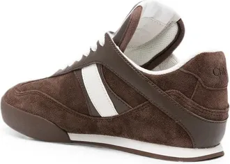 Chlo&eacute; Panelled Suede Sneakers - Brown
