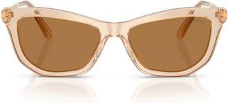 Swarovski 56mm Cat Eye Sunglasses in Transparent Beige /Bronze at Nordstrom