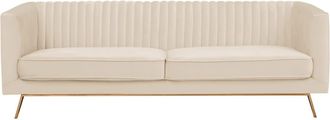 Rendez-Vous D&eacute;co Sof&aacute; de 3 plazas en terciopelo beige