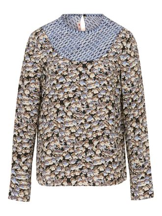Marni cr&ecirc;pe-de-chine top with Anemones print - women - Silk - 38 - Blue