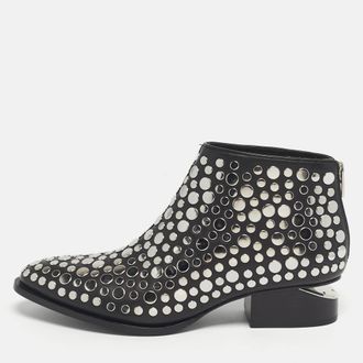 Alexander Wang Black Leather Studded Kori Ankle Boots