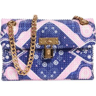 Kurt Geiger Crystal Fabric Mini Brixton Convertible Crossbody Bag in Open Pink at Nordstrom Rack