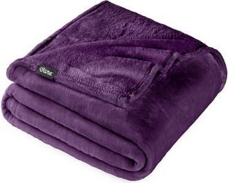 Bare Home Microplush Fleece Throw Blanket in Plum at Nordstrom, Size Standard