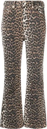 Ganni Jeans, Dames, Bruin, W26, Denim, Bruine Denim Cropped Broek