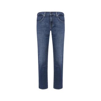 7 For All Mankind Straight Jeans, male, Blue, Size: W32 Five-pocket Straight-leg Jeans