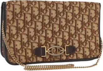 Dior Pre-owned Vintage Canvas Schoudertas - Dames - Vintage Schoudertas - Beige - ONE Size - Leer - Vintage