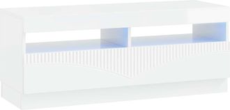 vidaXL Mueble De Tv Led Blanco Brillante Madera De Ingenier&iacute;a Vidaxl