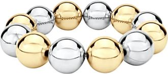 SHYMI Oversized Statement Ball Bracelet - 18K Gold-Filled, Rhodium Plated, Stretch/ Elastic, Easy On / Easy Off, Day to Night