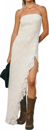 Dress Forum Seafoam Whisper Strapless Ruffled Maxi Dress In Ivory