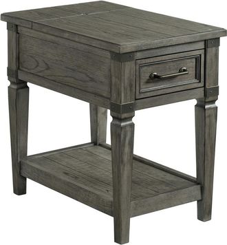 Intercon 17 Chairside Table in Brushed Pewter