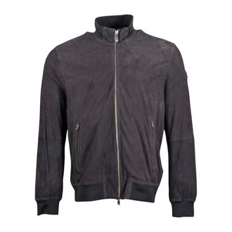 Peuterey Bomber Jackets, male, Blue, Size: L Sands Suede Jacket