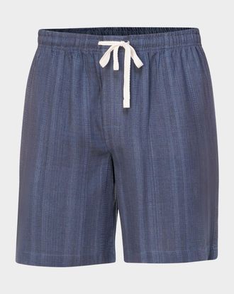 Majestic International Men & apos;s Summer Woven Stripe Lounge Shorts