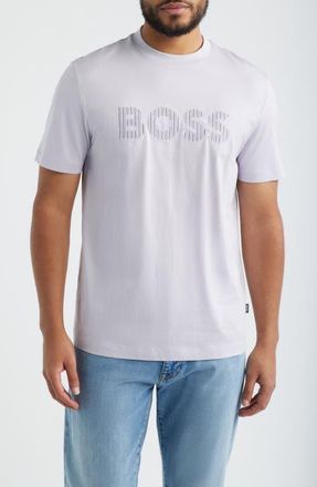 BOSS Thompson Cotton Graphic T-Shirt in Light/pastel Purple at Nordstrom, Size Xx-Large