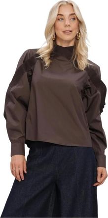 Copenhagen Muse Cmpleat Blouse - Dames - Blouses & Shirts - Bruin - Maat: M Katoen