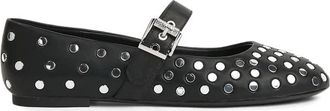 Karl Lagerfeld Karo Studded Ballerina - Dames - Ballerinas - Zwart - 37 EU - Leer - Schoenen