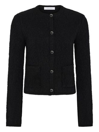 Paco Rabanne textured button-up cardigan - women - Wool/Cashmere - M - Black