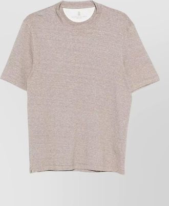 Brunello Cucinelli linen blend crew neck short sleeve t-shirt