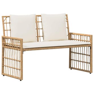 vidaXL Banco De Exterior Liso Natural Y Crema 116 X 55 X 82 Cm Vidaxl