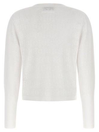 Tory Burch Pointelle Viscose Cardigan - White