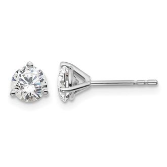 Diamond2Deal 14k White Gold 1 ct Round Lab Grown Diamond Stud Earrings VS Clarity, D-E Color