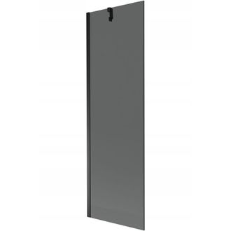 Desconocido Desconocido - Mampara De Ba&ntilde;era 1 Hoja Vidrio Ahumado, 60x150 Cm, Perfil Negro