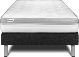 VITALIT Somier Negro + Colch&oacute;n Con Espuma 90 X 190