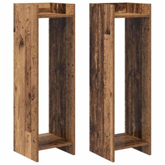 vidaXL Soporte De Plantas 2 Pcs Madera Vieja 30 X 30 X 100 Cm Vidaxl